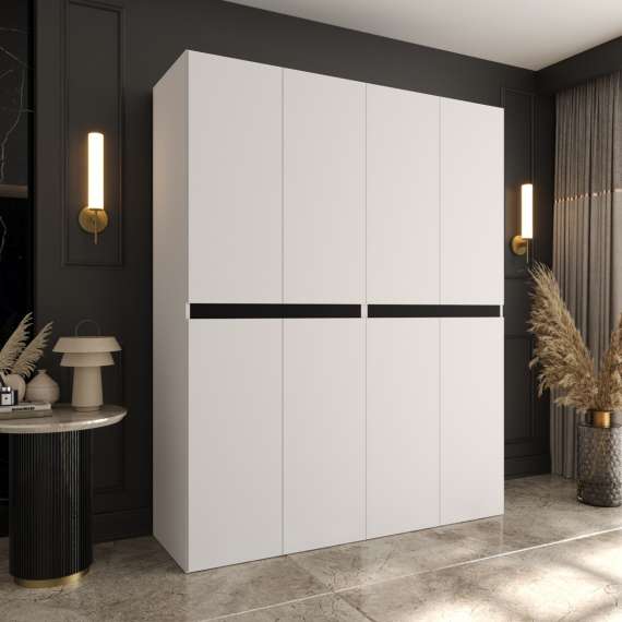 Garderobeskap SALSA 180x203 cm - hvit matt - 4 dører