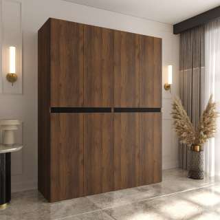 Garderobeskap SALSA 180x203 cm - valnøtt - 4 dører
