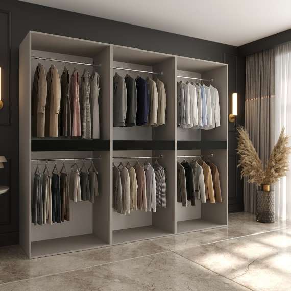 Garderobeskap SALSA 240x203 cm - cashmere - 6 dører
