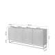 Skjenk Asha 200x81 cm - cashmere - 4 dører - metallramme