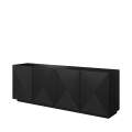 Skjenk Asha 200x71 cm - sort - 4 dører