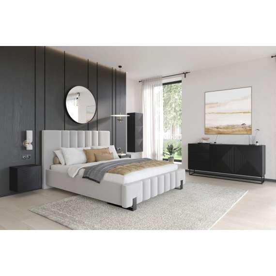 Skjenk Asha 200x71 cm - sort - 4 dører