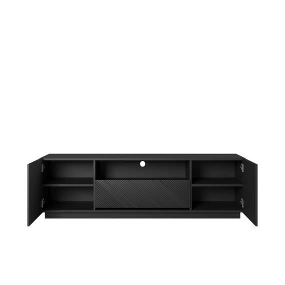 Tv-benk Asha 167x50 cm - sort - 2 dører - 1 skuff