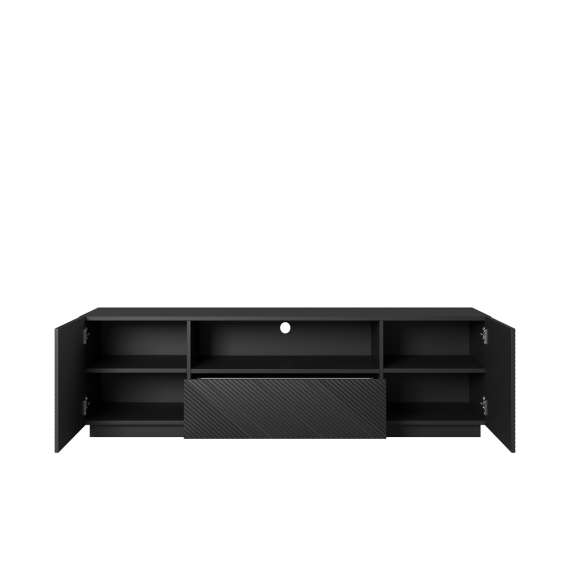 Tv-benk Asha 167x50 cm - sort - 2 dører - 1 skuff
