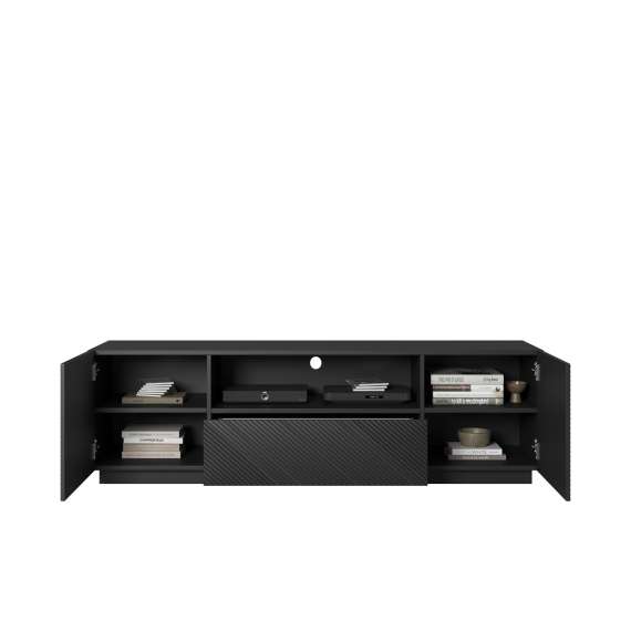 Tv-benk Asha 167x50 cm - sort - 2 dører - 1 skuff