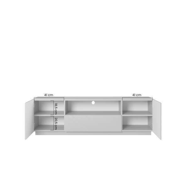 Tv-benk Asha 167x50 cm - sort - 2 dører - 1 skuff