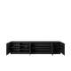 Tv-benk Asha 200x46 cm - sort - 4 dører - hyller