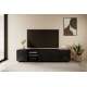 Tv-benk Asha 200x46 cm - sort - 4 dører - hyller