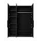 Garderobeskap Asha 150x205 cm - sort - 3 dører