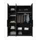 Garderobeskap Asha 150x205 cm - sort - 3 dører