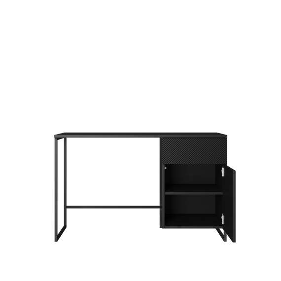 Skrivebord Asha 120x55 cm - sort - med oppbevaring