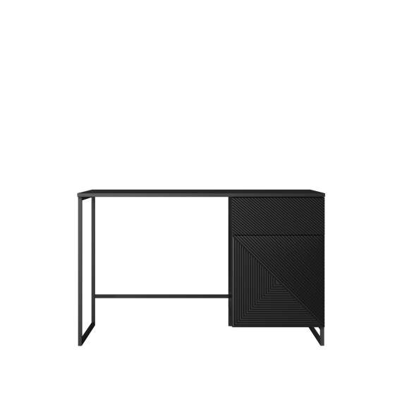 Skrivebord Asha 120x55 cm - sort - med oppbevaring