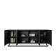 Skjenk Asha 200x81 cm - sort - 4 dører - metallramme