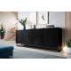 Skjenk Asha 200x81 cm - sort - 4 dører - metallramme