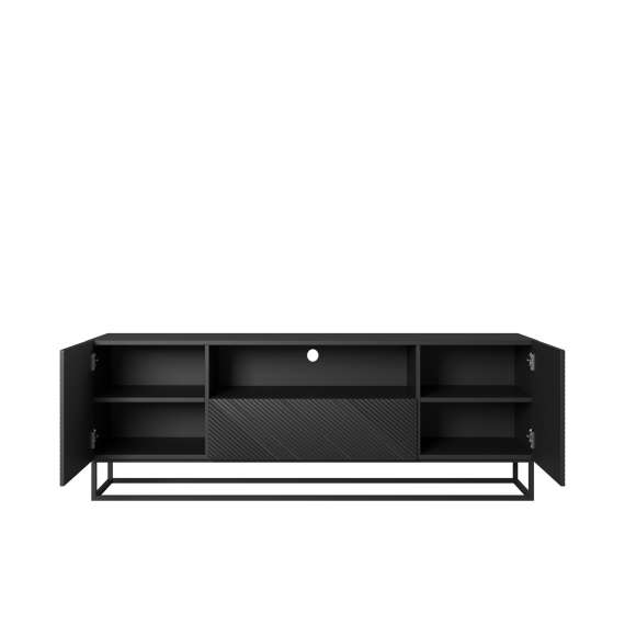 Tv-benk Asha 167x60 cm - sort - 2 dører - 1 skuff