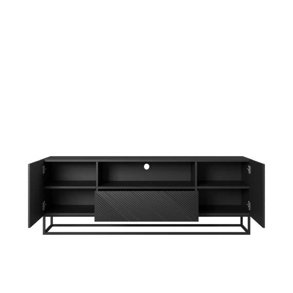 Tv-benk Asha 167x60 cm - sort - 2 dører - 1 skuff