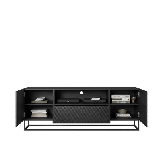 Tv-benk Asha 167x60 cm - sort - 2 dører - 1 skuff