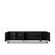 Tv-benk Asha 200x56 cm - sort - 4 dører - hyller