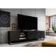 Tv-benk Asha 200x56 cm - sort - 4 dører - hyller
