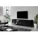 Tv-benk Asha 200x56 cm - sort - 4 dører - hyller