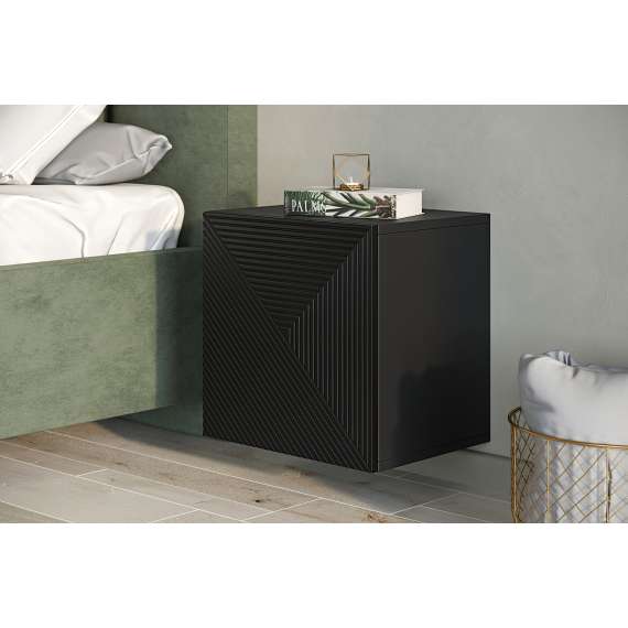 Vegghengt skap Asha 40x40 cm - sort - 1 dør