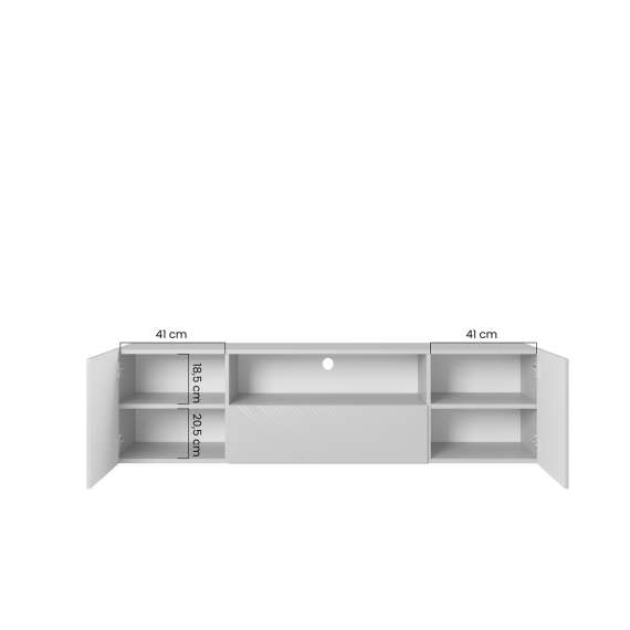 Tv-benk Asha 167x44 cm - sort - vegghengt