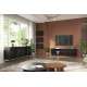 Tv-benk Asha 200x40 cm - sort - vegghengt
