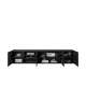 Tv-benk Asha 200x40 cm - sort - 4 dører - hyller - vegghengt