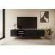 Tv-benk Asha 200x40 cm - sort - 4 dører - hyller - vegghengt