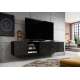 Tv-benk Asha 200x40 cm - sort - 4 dører - hyller - vegghengt