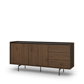 Skjenk Zenar 170x79 cm - valnøtt - 2 dører og 3 skuffer