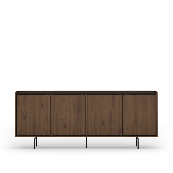 Skjenk Zenar 200x79 cm - valnøtt - 2 dører og 3 skuffer