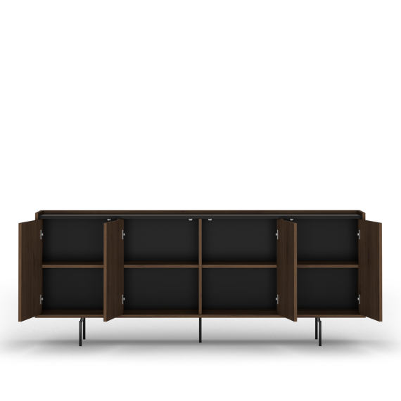 Skjenk Zenar 200x79 cm - valnøtt - 2 dører og 3 skuffer