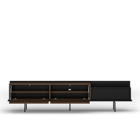 Tv-benk Zenar 200x47 cm - valnøtt - 2 dører og 1 skuff