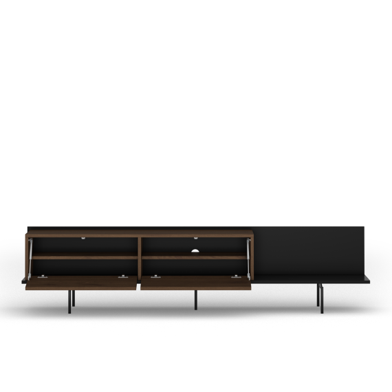 Tv-benk Zenar 200x47 cm - valnøtt - 2 dører og hylle