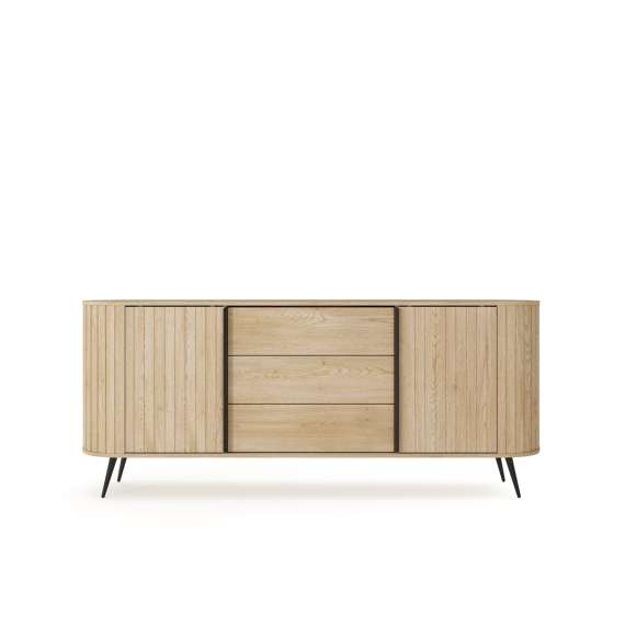 Skjenk Lovi 196x82 cm - eik - skuffer - skyvedører