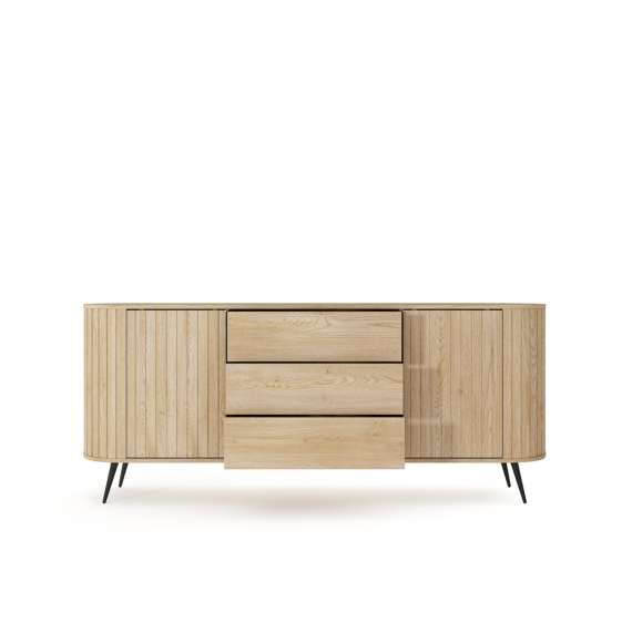 Skjenk Lovi 196x82 cm - eik - skuffer - skyvedører
