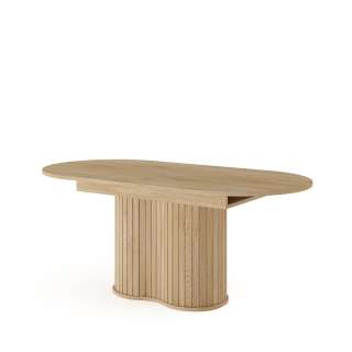 Spisebord Lovi 180-220x90 cm - eik - med ileggsplate