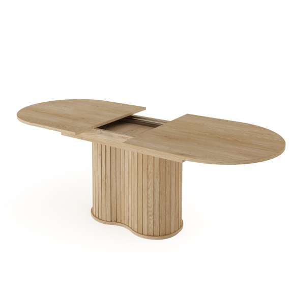 Spisebord Lovi 180-220x90 cm - eik - med ileggsplate