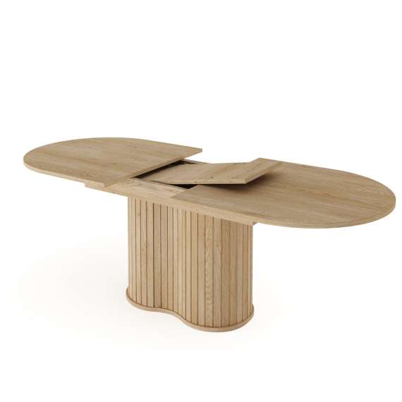 Spisebord Lovi 180-220x90 cm - eik - med ileggsplate