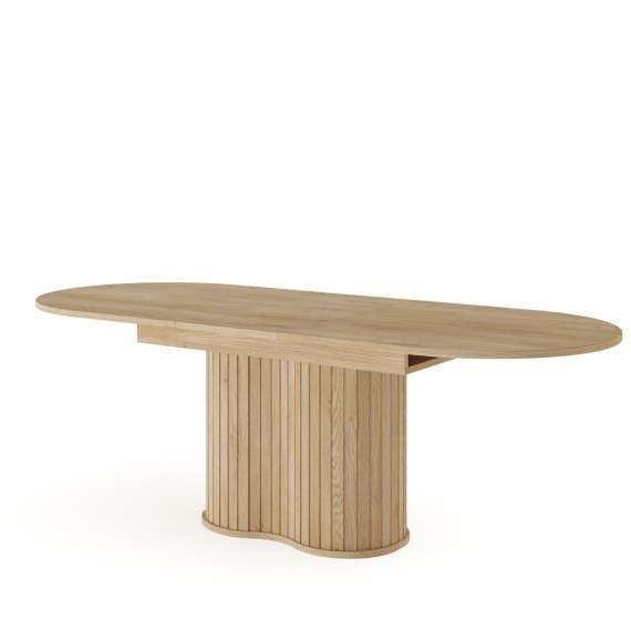 Spisebord Lovi 180-220x90 cm - eik - med ileggsplate