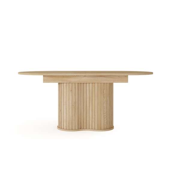 Spisebord Lovi 180-220x90 cm - eik - med ileggsplate
