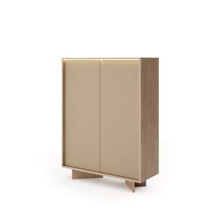 Skap Semi 104x139 cm - eik - cappuccino - 2 dører