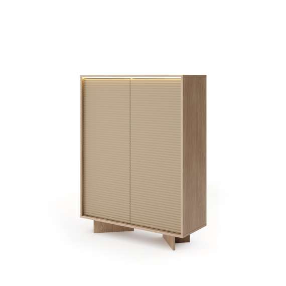 Skap Semi 104x139 cm - eik - cappuccino - 2 dører