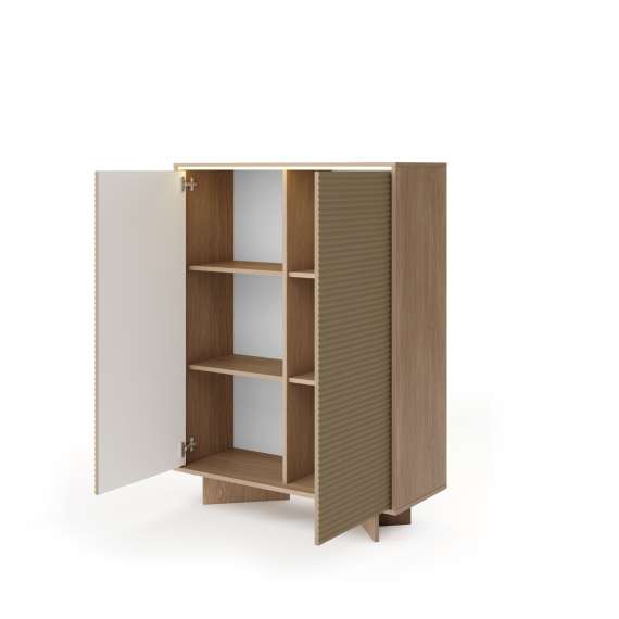 Skap Semi 104x139 cm - eik - cappuccino - 2 dører