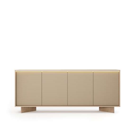 Skjenk Semi 204x85 cm - eik - cappuccino - 4 dører