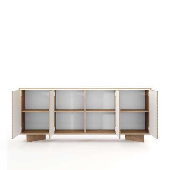 Skjenk Semi 204x85 cm - eik - cappuccino - 4 dører