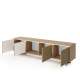 Tv-benk Semi 204x55 cm - eik - cappuccino - 4 dører