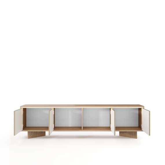 Tv-benk Semi 204x55 cm - eik - cappuccino - 4 dører