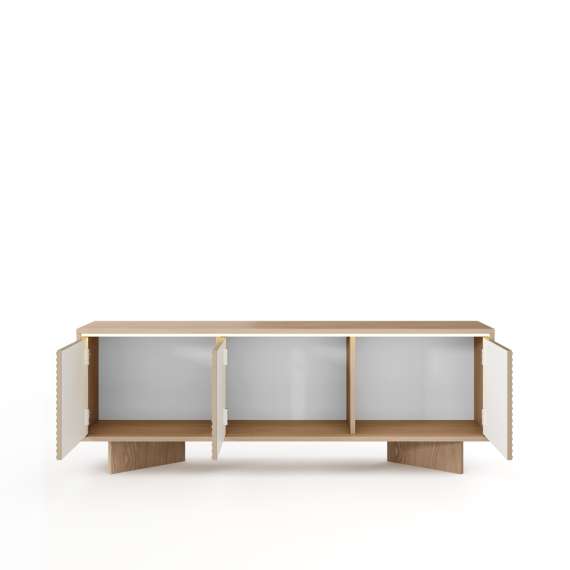 Tv-benk Semi 154x55 cm - eik - cappuccino - 3 dører